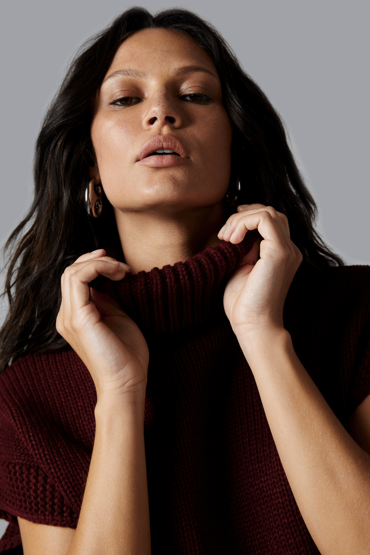 BLUSA EM TRICOT COM GOLA-VINHO G - VINHO - 314993
